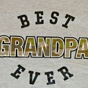 Best Grandpa Ever Gray Graphic T-shirt L NEW
